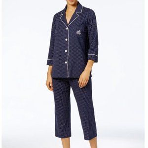 Ralph Lauren Navy 3/4 Polka Dot Pajama Set 💤